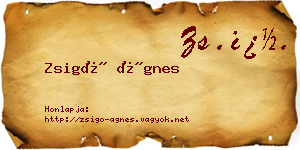 Zsigó Ágnes névjegykártya